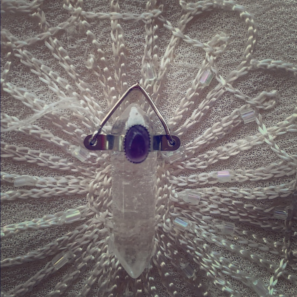Quartz Crystal pendant with Amethyst